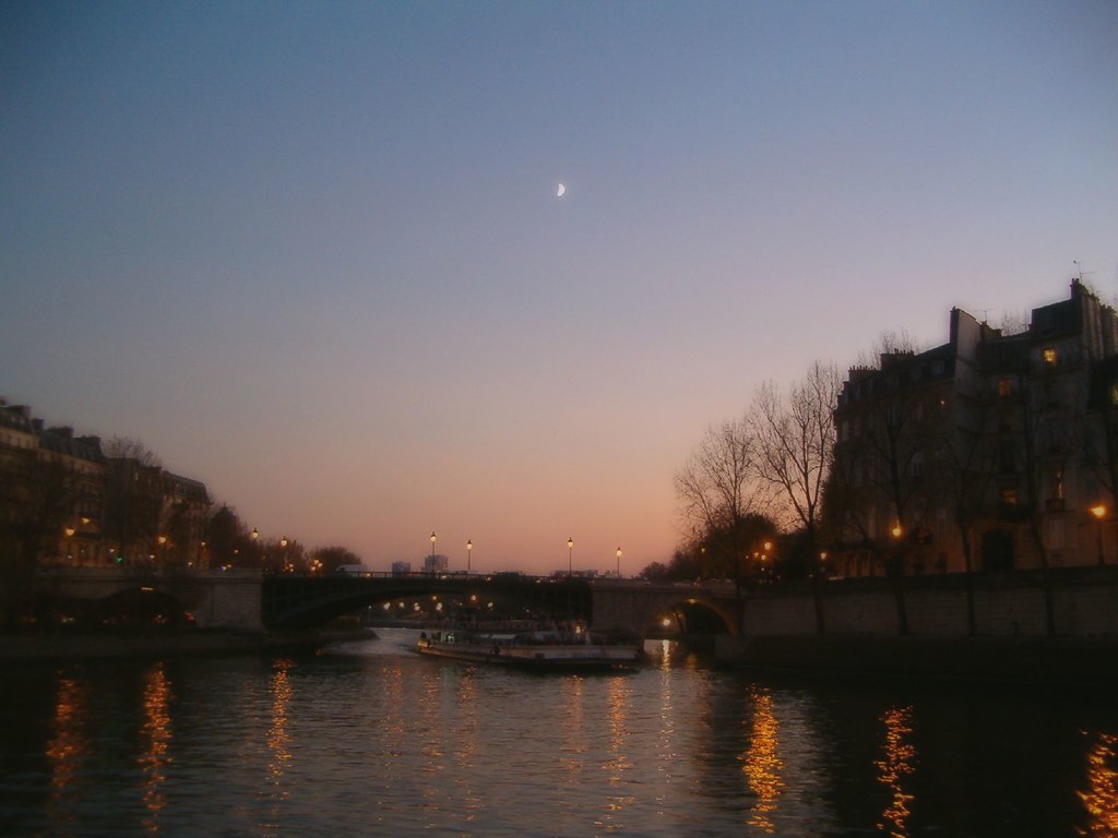 Tiny Moon over the Seine by Samyra Serin