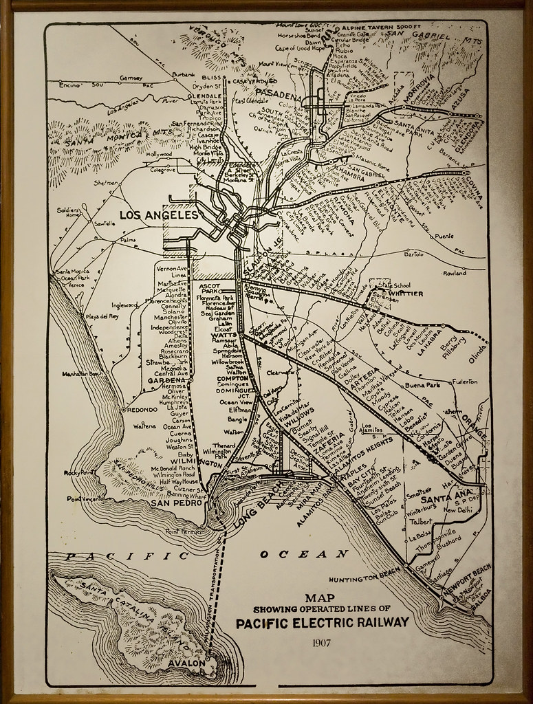 1907 Pacific Electric Railway map
