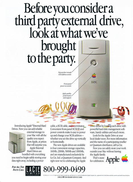 Apple/LaCie external 160SC hard drive ad from MacUser 9/94