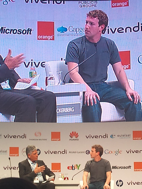 Mark Elliot Zuckerberg (Facebook) et Maurice Lévy (Publicis Group) lors du e-G8 à Paris