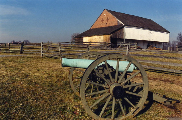 Trostle Farm and cannon, Gettysburg battlefield