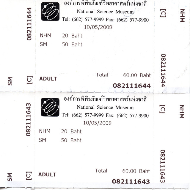 Ticket to National Science Museum