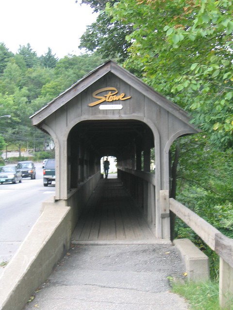 A covered bridge in Stowe, Vermont