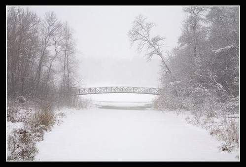 bridge winter lake snow canon landscape indiana 5d laportein