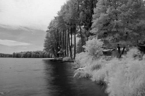 summer lake nature d50 landscape countryside blackwhite nikon country poland infrared waterside kaszuby kłączno klaczno