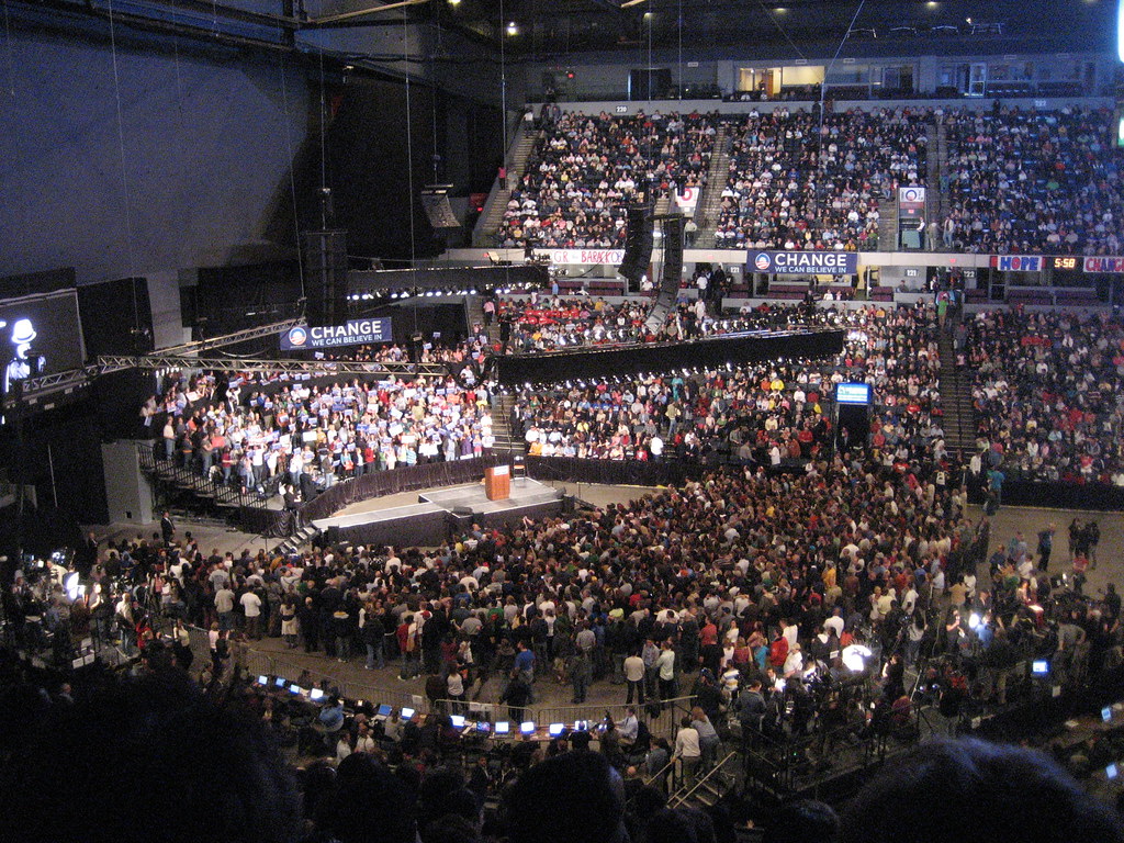 Obama Rally Stadium Obama Rally in Grand Rapids | Getting ready | Daniel Morrison | Flickr