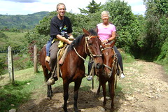 Randy and Nancy on horseback at San Agustin