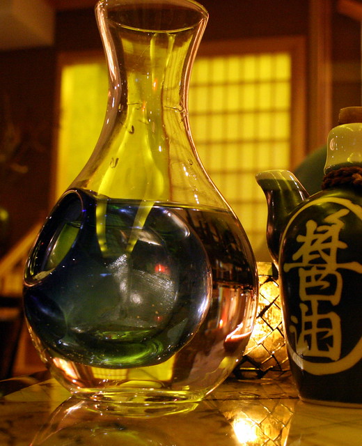 Restaurant setting -- sauced (sake and soy)