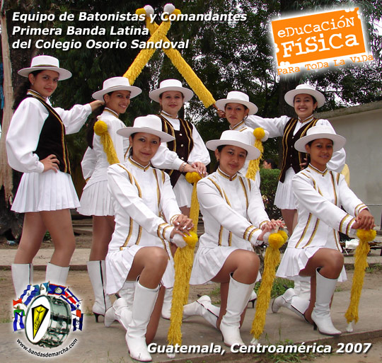 Batonistas y Comandante de la Primera Banda Latina del Colegio Osorio Sandoval