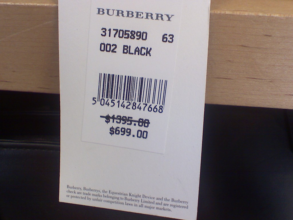 burberry price tag