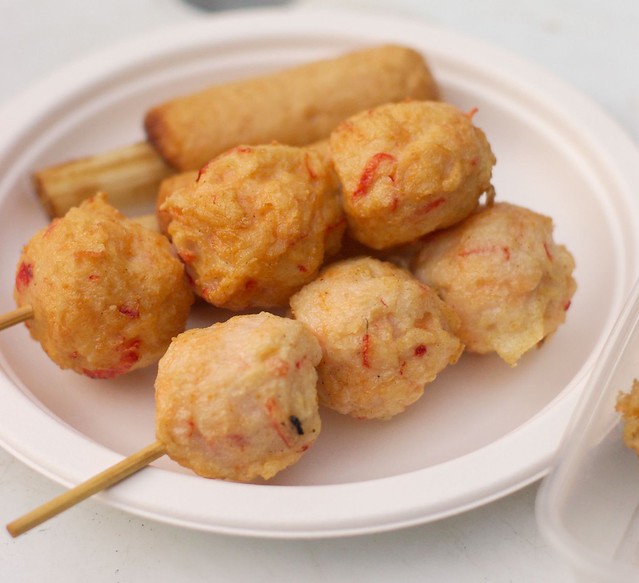 Lobster balls with prawn meat on sugar cane sticks - Sydney Night Noodle Markets, Hyde Park - part of Good Food Month