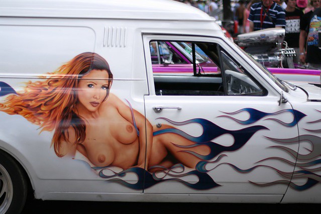 Naked Woman on Holden Panel Van