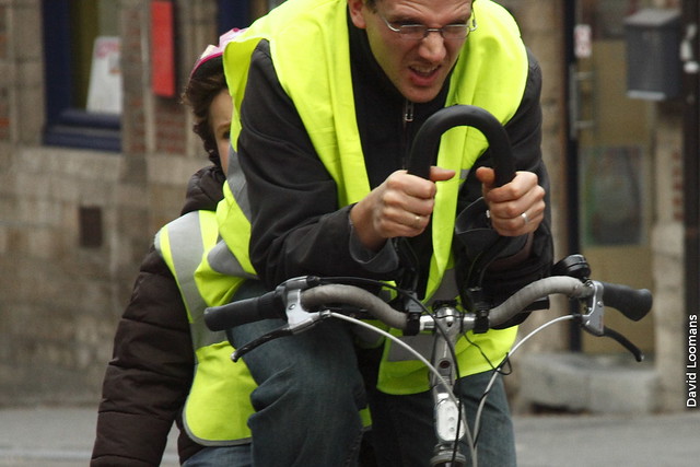 Bicycle mounting in Leuven
