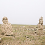 Two stone statues