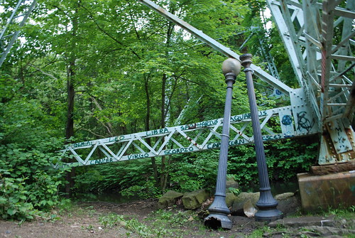 Abandoned lightposts in Crum Woods