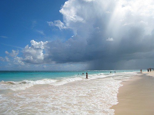 seaside ciel parasol plage puntacana oceanblue republique cocotier bavaro dominicaine h10