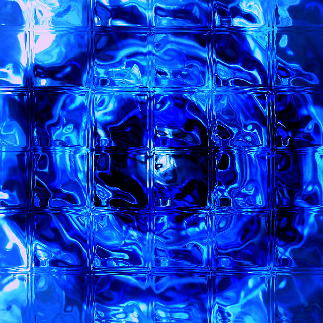Cobalt Blue Glass Mug, Interior Squircle, Glass Blocks Filter