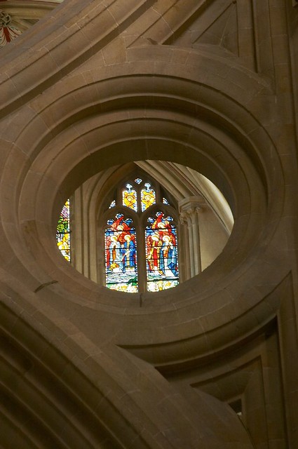 Stained Glass through the Scissor Arch, Wells Cathedral