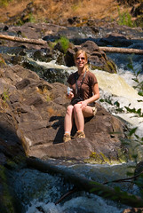 Jen at upper elk river falls