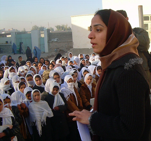 Malalai Joya visits a girls school in Farah province in Afghanistan | by AfghanKabul