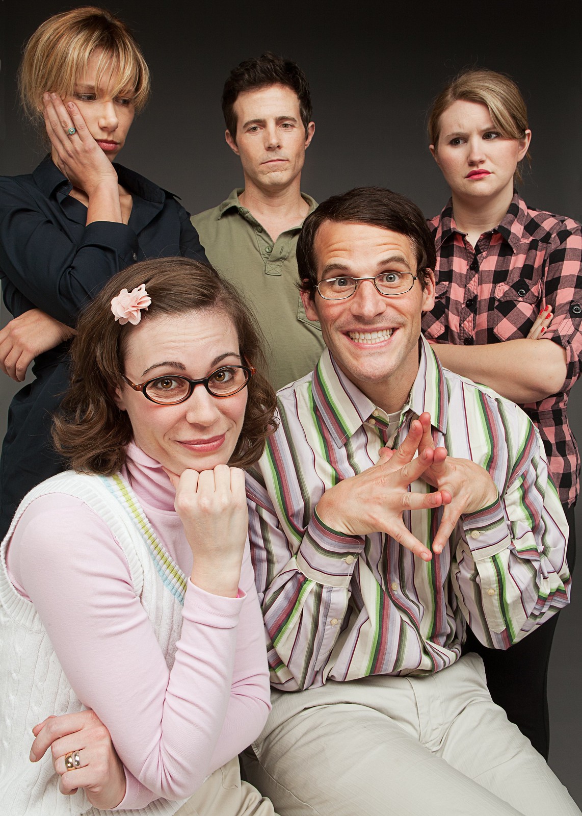 Charlotte Newhouse, Laurel Coppock, Jeremy Rowley, Ryan Gaul, and Jillian Bell
