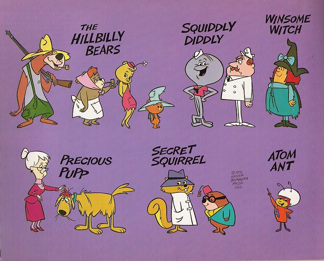 Hillbilly Bears, Secret Squirrel, Squiddly Diddly and more publicity sheet,...