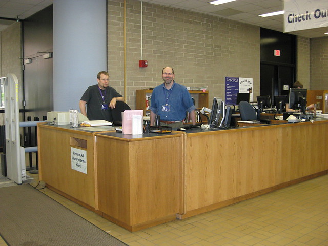 New combined information & circulation desk (temporary)