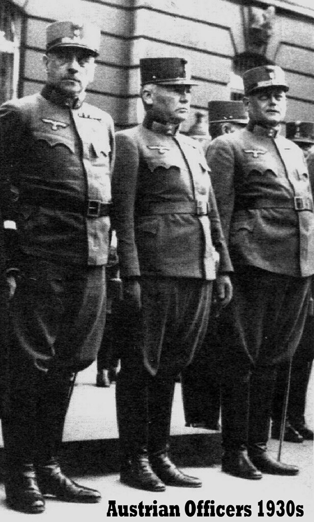 Austrian Officers Wearing Kepi Caps 1938 Parade ???