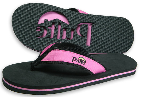 Black and Pink Custom Flip Flops with Custom Sole Sand Imp… | Flickr