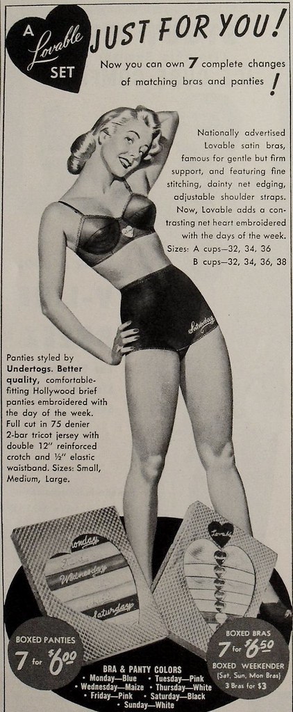 1940s LOVEABLE LINGERIE Women's Panties Brassiere Bra Unde…