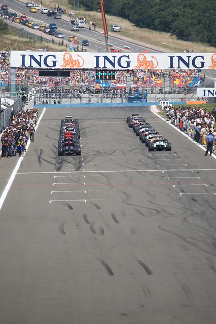 Starting the formation lap