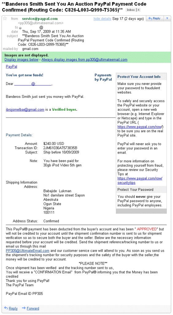 Craigslist Scam | An email sent to me by Craigslist ...