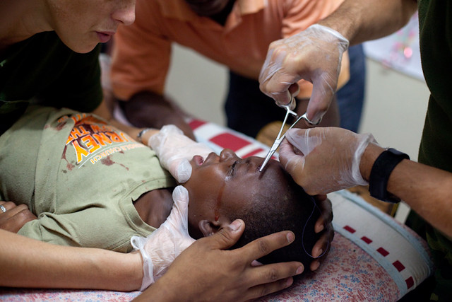 UN medical aid in Haiti.