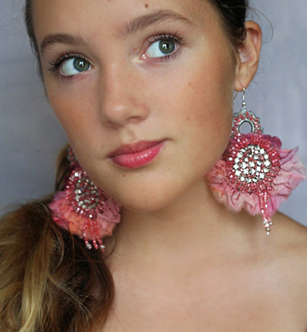 La Dolce Vita - embroidered silk earrings | Romantic bold ea… | Flickr