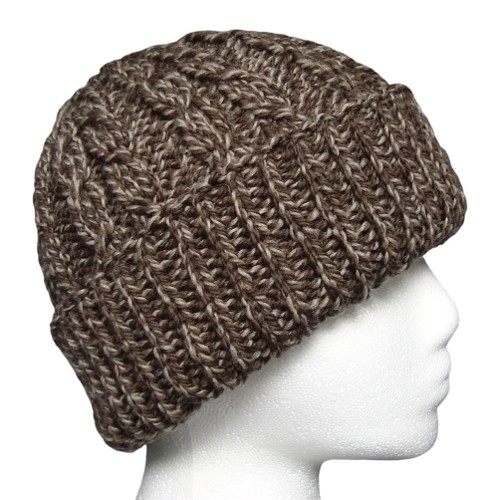 The Guy Hat - Dueling Cables Brown Wool Knit Hat