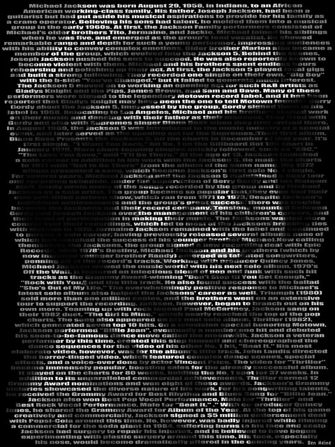Michael Jackson, Text Portrait