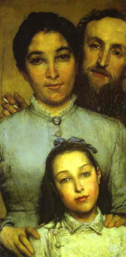 Alma-Tadema, Lawrence (1836-1912) - 1876 Dalou, His Wife and His Daughter (Musee d'Orsay, Paris)