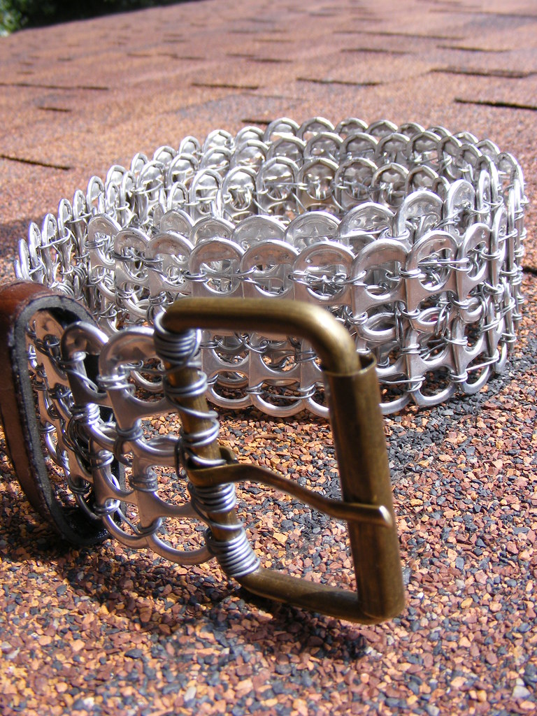 Recycled Soda pop tab belt full | Made from recycled soda/po  display picture 2