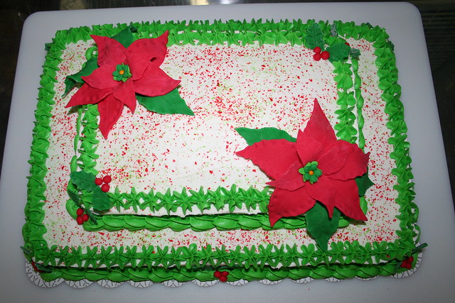 Large Poinsettia Cake