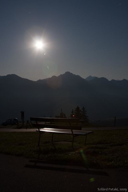 Moon-lit bench