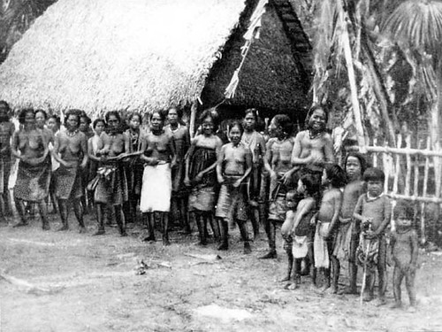 Carolinians Dancing in Agana, 1900