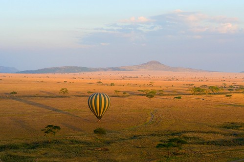 africa sunrise tanzania dawn balloon flight safari serengeti