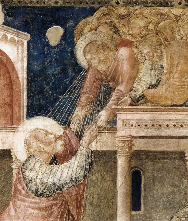 Giotto - Scenes from the Life of St John the Evangelist -  Ascension of the Evangelist (detail) 1320 Fresco Peruzzi Chapel, Santa Croce, Florence