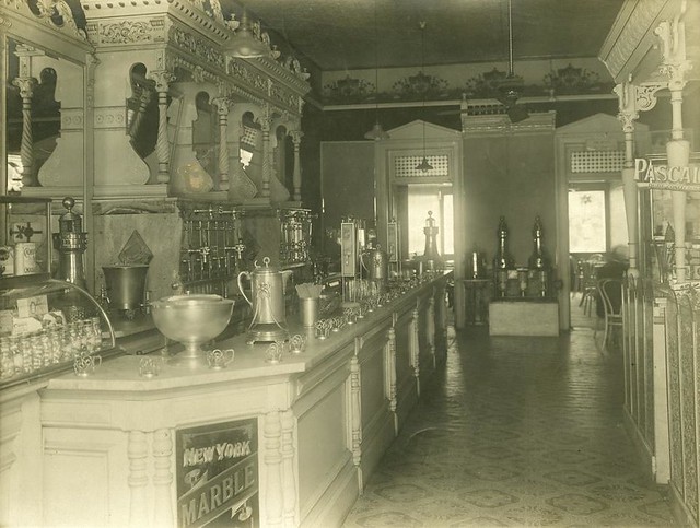 Soda fountain in a Brisbane's New York Marble Bar and Ice Cream Parlor, ca. 1912