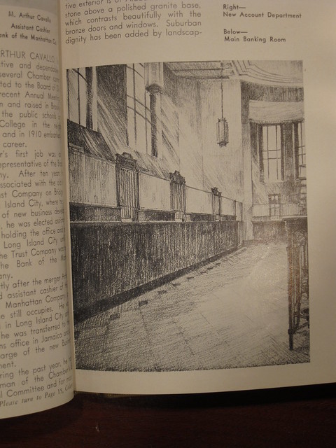 1940 Queens Chamber of Commerce Book, Ridgewood Savings Bank, Forest Hills Branch April 1940 Article, Main Banking Room Photo