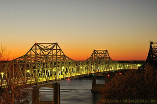 Vicksburg Bridges at Sunset