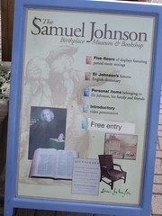 The Samuel Johnson Birthplace Museum & Bookshop - sign