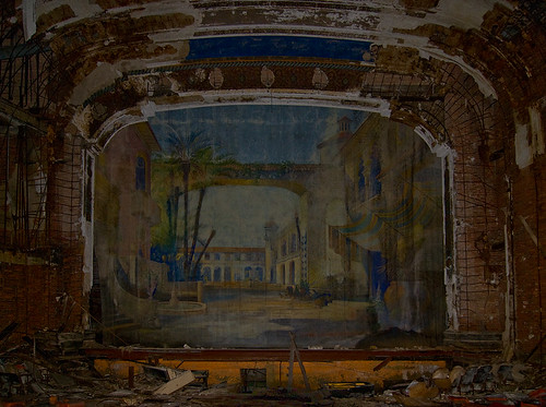 abandoned ruins theater stage indiana palace gary