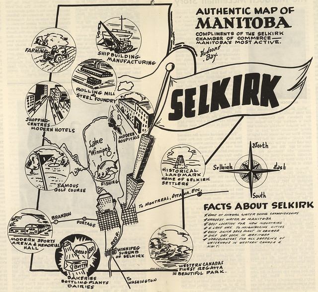 Authentic Map of Manitoba Compliments of the Selkirk Chamber of Commerce (1957)