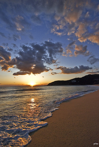 Solanas Bay by Pilozzo, sunset sky sardinia solanas